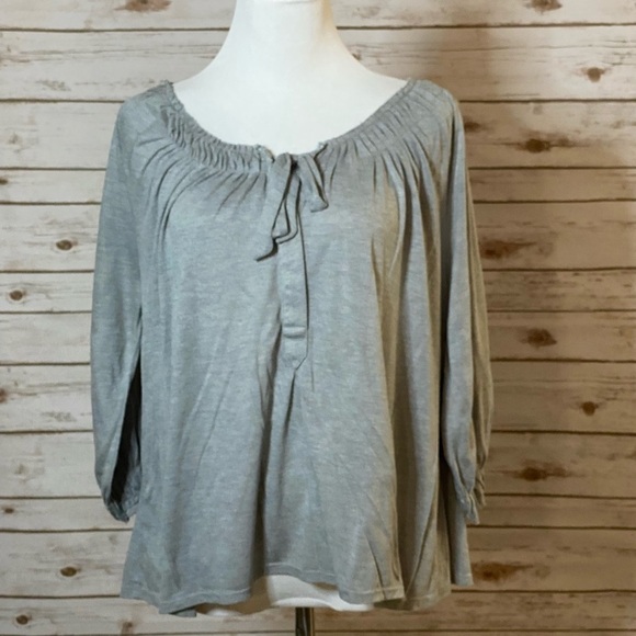 Soft Joie gray peasant top Size Small - Picture 1 of 7